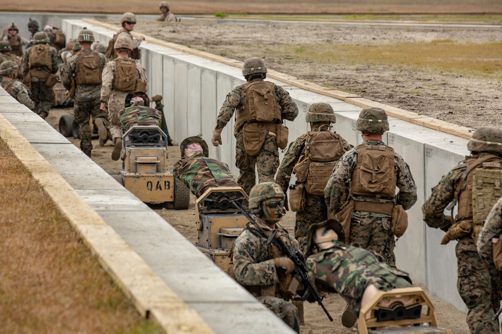 3rd Battalion, 6th Marine Regiment conducts live-fire training on Camp Lejeune’s improved G-36 Company Assault Range