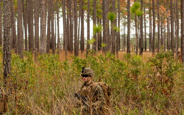 3rd Battalion, 6th Marine Regiment conducts dry-fire training on Camp Lejeune’s improved G-36 Company Assault Range