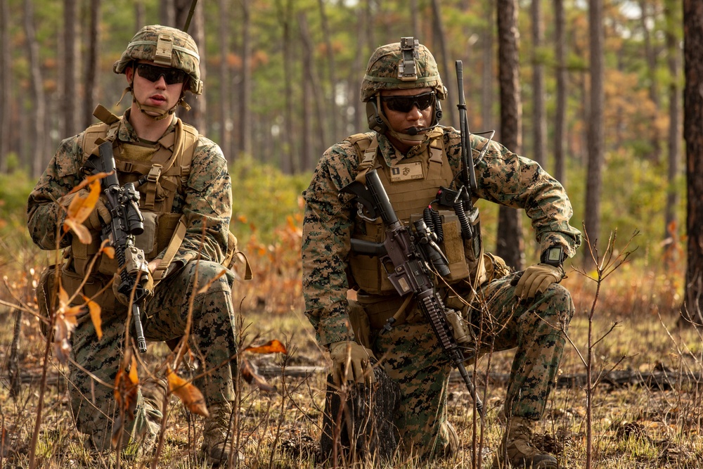 3rd Battalion, 6th Marine Regiment conducts dry-fire training on Camp Lejeune’s improved G-36 Company Assault Range