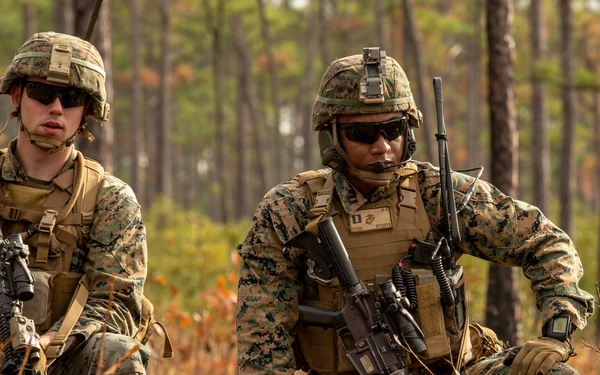 3rd Battalion, 6th Marine Regiment conducts dry-fire training on Camp Lejeune’s improved G-36 Company Assault Range