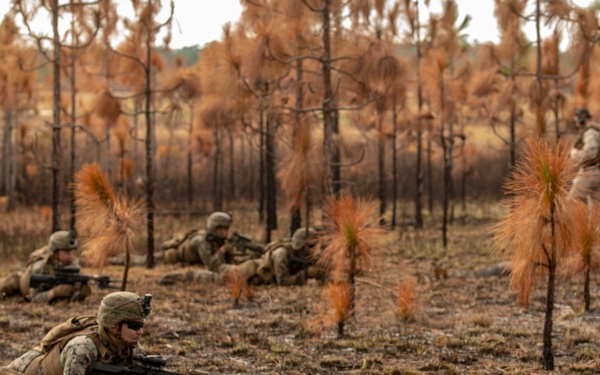 3rd Battalion, 6th Marine Regiment conducts dry-fire training on Camp Lejeune’s improved G-36 Company Assault Range