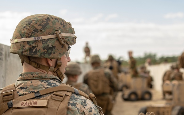 3rd Battalion, 6th Marine Regiment conducts dry-fire training on Camp Lejeune’s improved G-36 Company Assault Range
