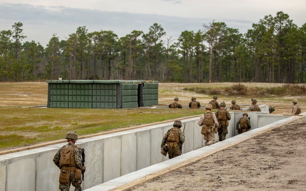 3rd Battalion, 6th Marine Regiment conducts live-fire training on Camp Lejeune’s improved G-36 Company Assault Range
