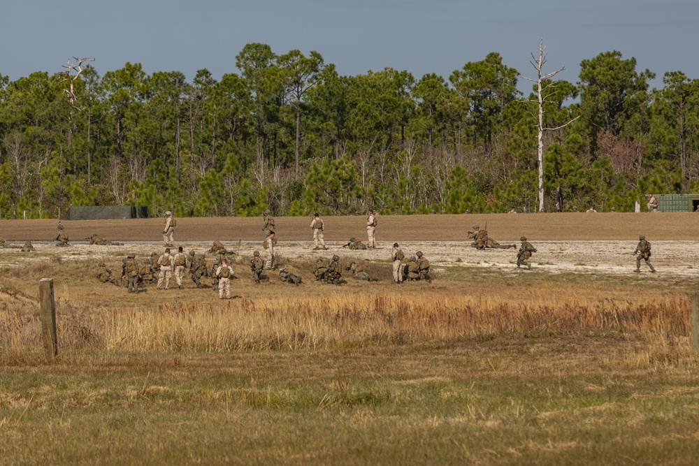 Marine Corps leaders view company level training capabilities at Camp Lejeune’s new Company Assault Range G-36