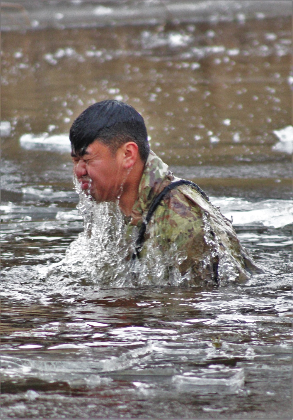 Soldiers participate in cold-water immersion event during CWOC training at Fort McCoy