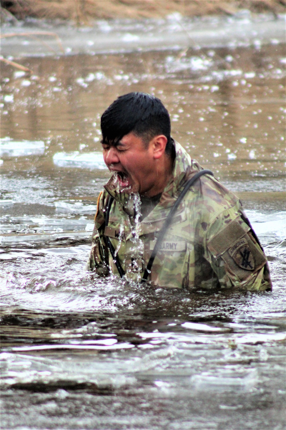 Soldiers participate in cold-water immersion event during CWOC training at Fort McCoy