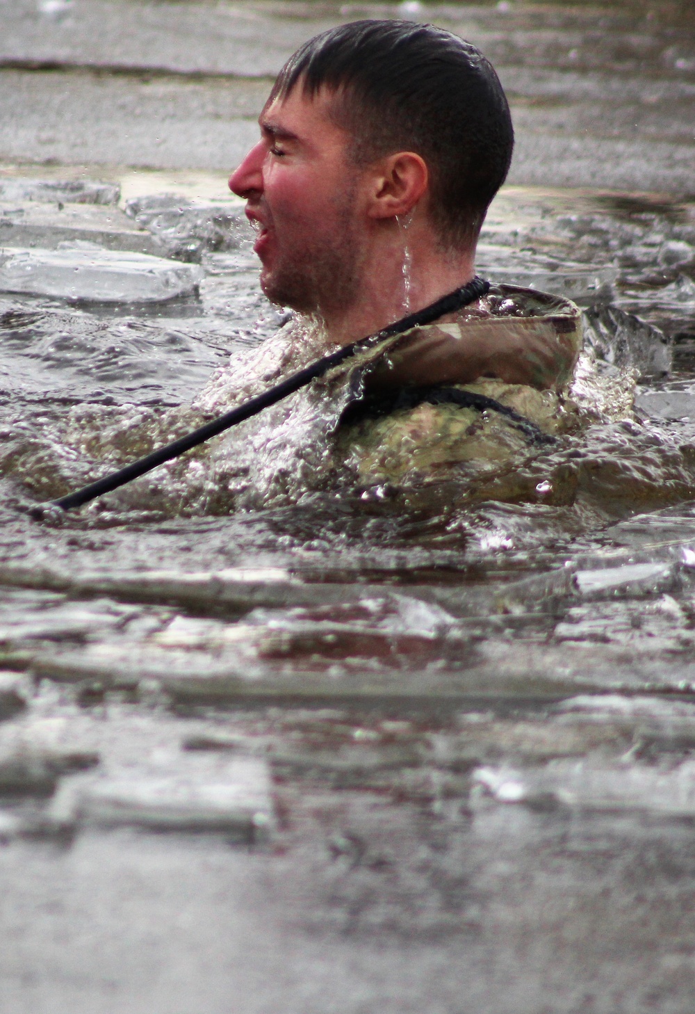 Soldiers participate in cold-water immersion event during CWOC training at Fort McCoy