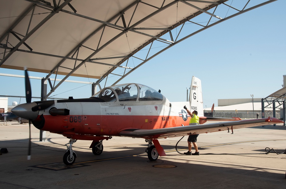 Project Avenger Student Naval Aviator Conducts First Flight in T-6B Texan II