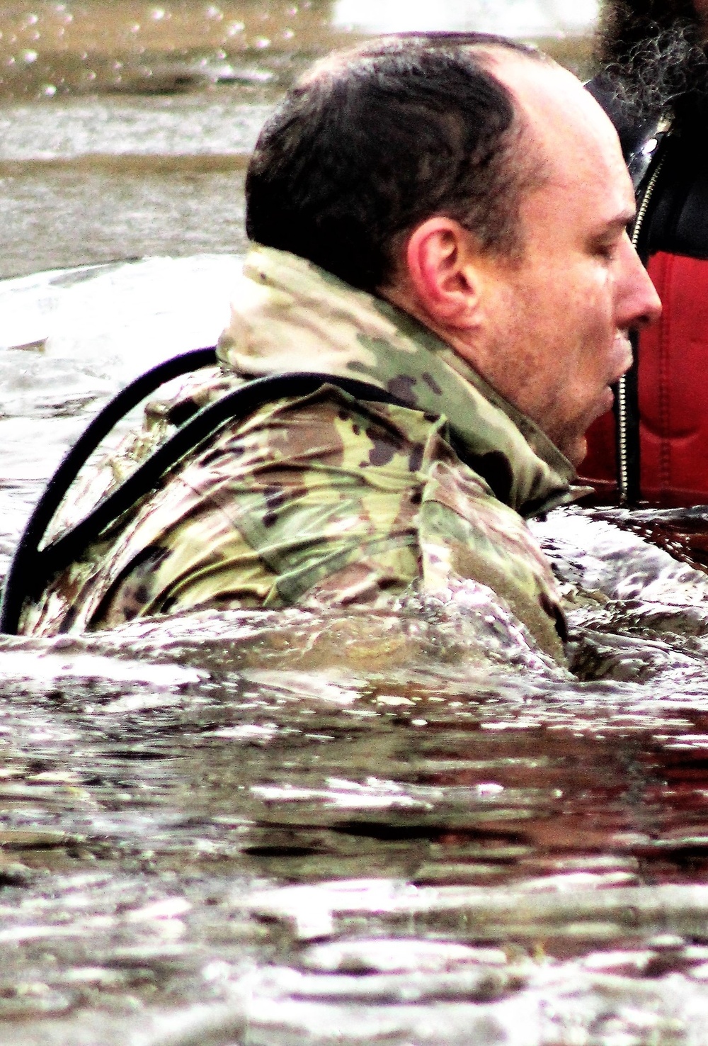 Soldiers participate in cold-water immersion event during CWOC training at Fort McCoy