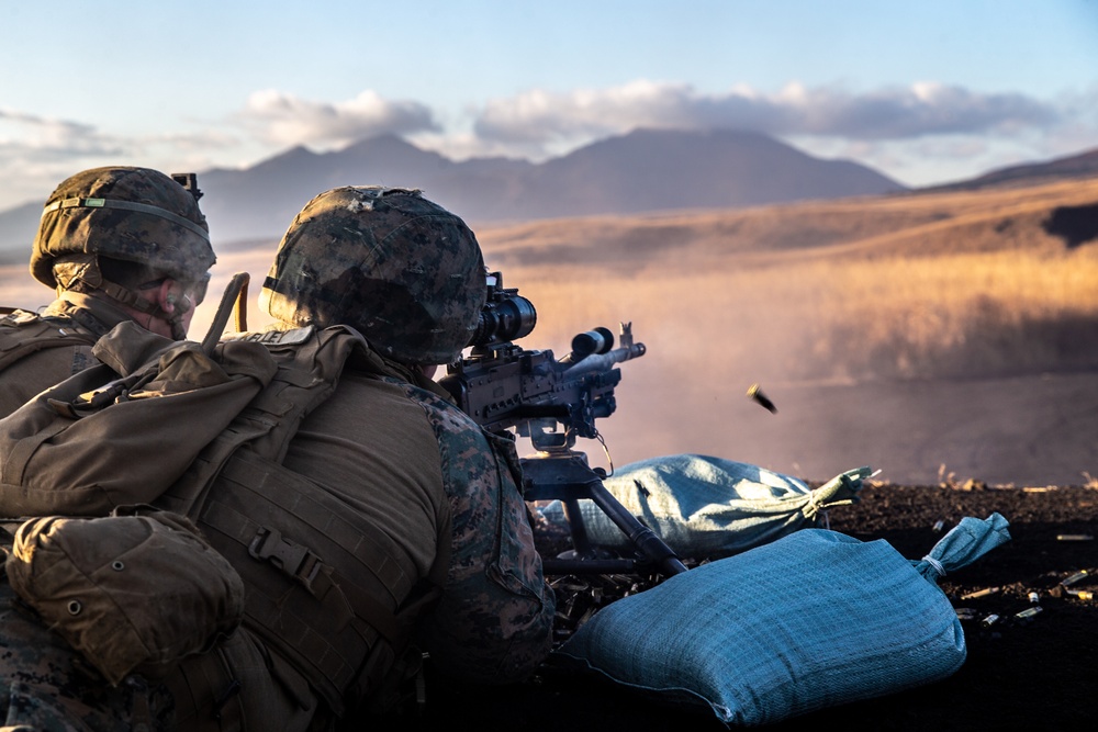 U.S. Marines participate in a live-fire squad attack range during exercise Fuji Viper 21.1