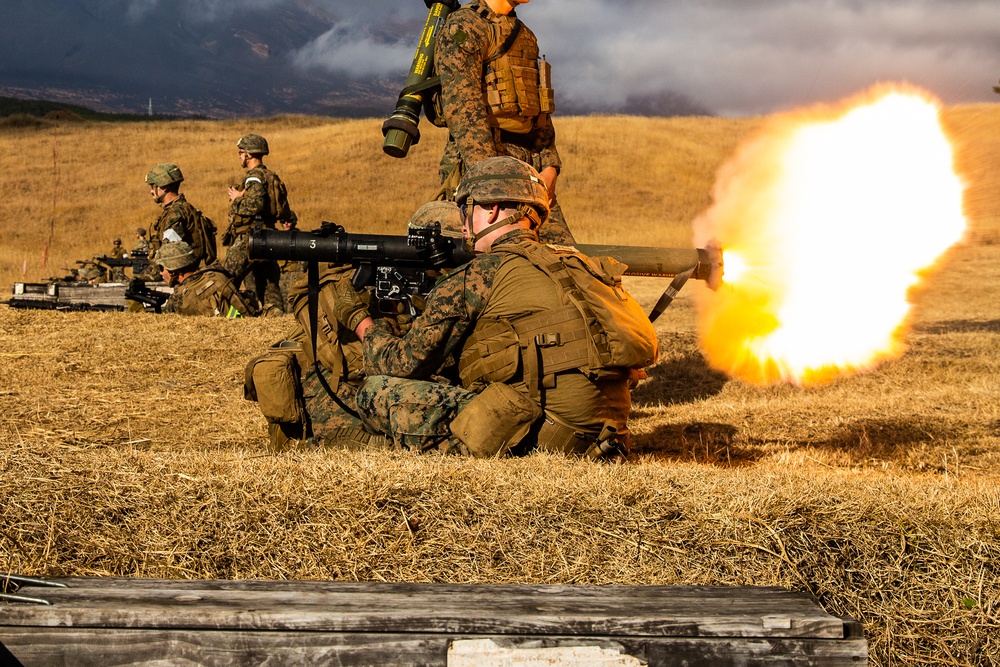 U.S. Marines participate in a live-fire squad attack range during exercise Fuji Viper 21.1