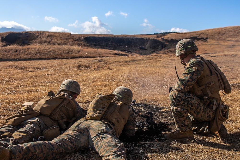 U.S. Marines participate in a live-fire squad attack range during exercise Fuji Viper 21.1