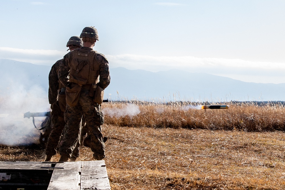 U.S. Marines participate in a live-fire squad attack range during exercise Fuji Viper 21.1