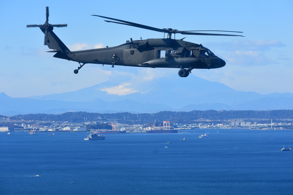 U.S. Army Aviation Battalion Japan participates in rehearsal flight with JGSDF