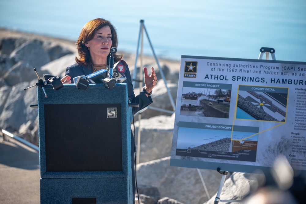 Athol Springs shoreline protection project ribbon-cutting ceremony