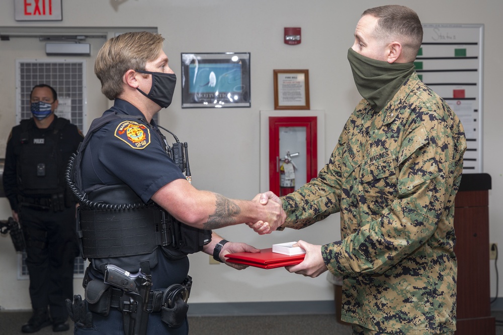 Two Camp Lejeune Police Officers receive Lifesaving Award