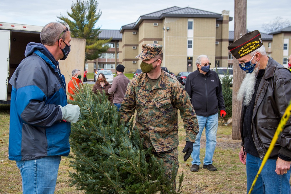 DVIDS - Images - Volunteers help a Marine with his tree [Image 1 of 3]