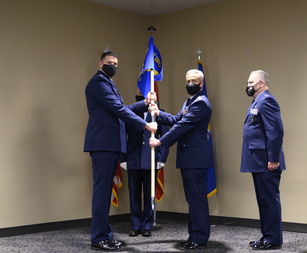 188th Medical Group holds formal and virtual change of command ceremony Dec. 5, 2020.