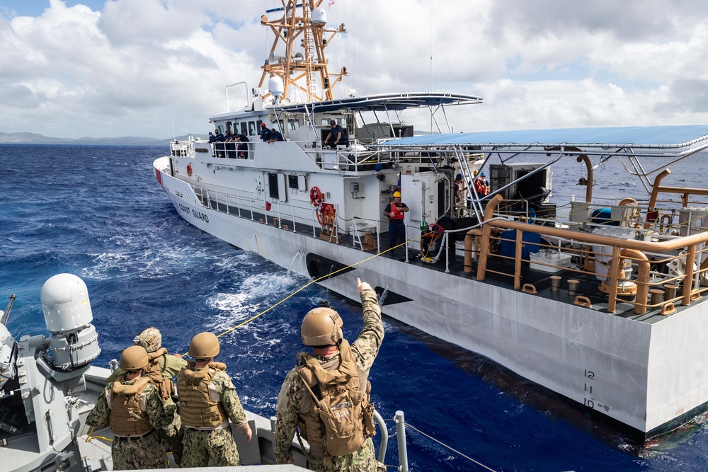 Navy Maritime Expeditionary Security Forces and Coast Guard Conduct Towing Exercise in Philippine Sea