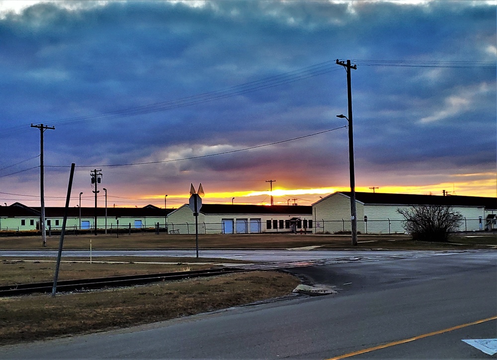 Sunset at Fort McCoy's cantonment area