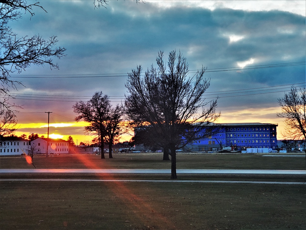 Sunset at Fort McCoy's cantonment area