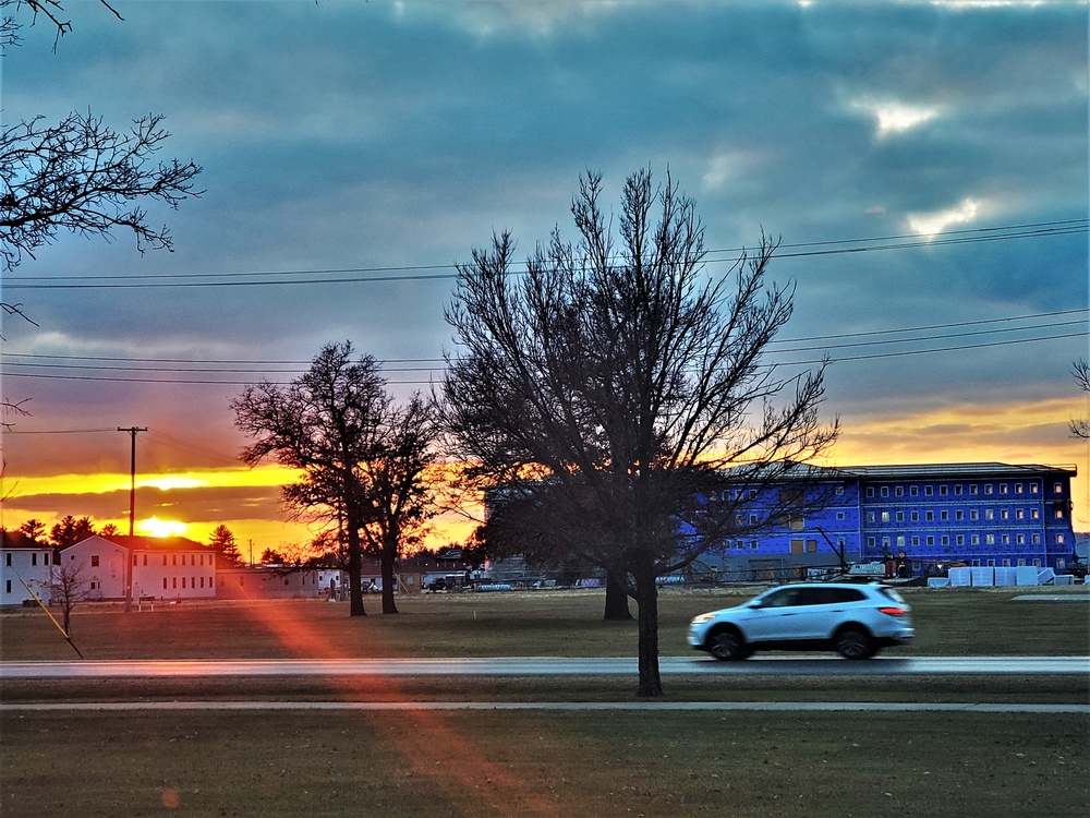 Sunset at Fort McCoy's cantonment area