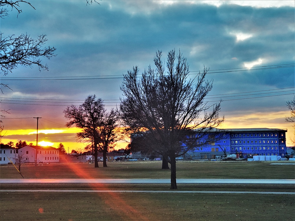 Sunset at Fort McCoy's cantonment area