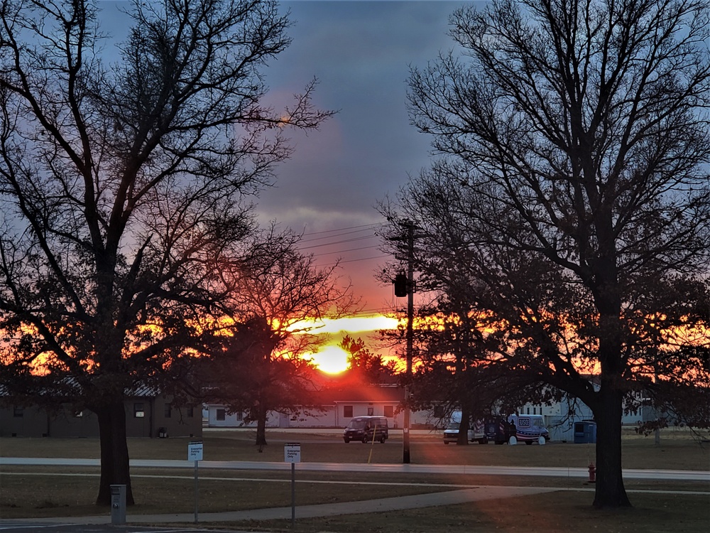 Sunset at Fort McCoy's cantonment area