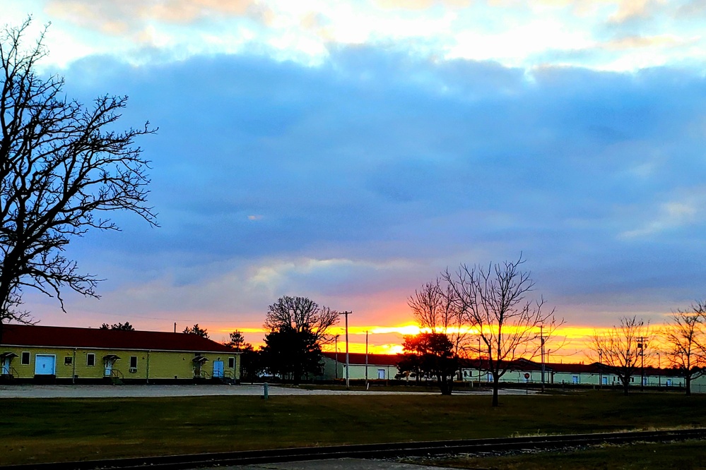 Sunset at Fort McCoy's cantonment area