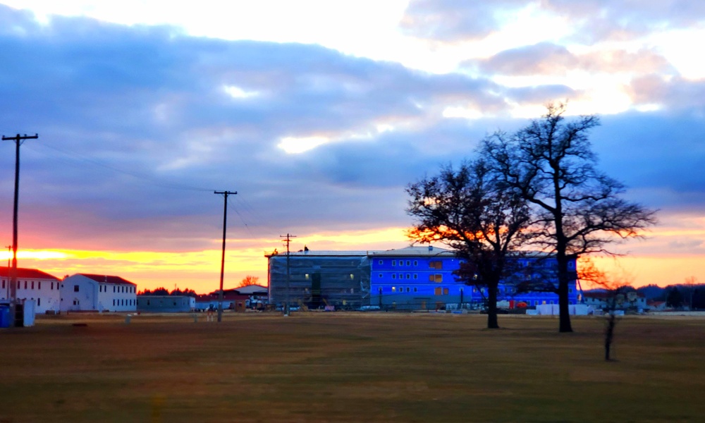 Sunset at Fort McCoy's cantonment area