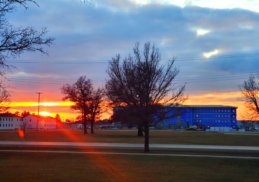 Sunset at Fort McCoy's cantonment area