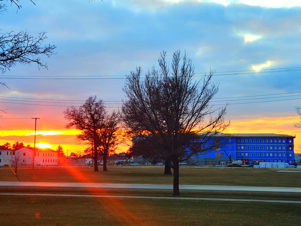 Sunset at Fort McCoy's cantonment area