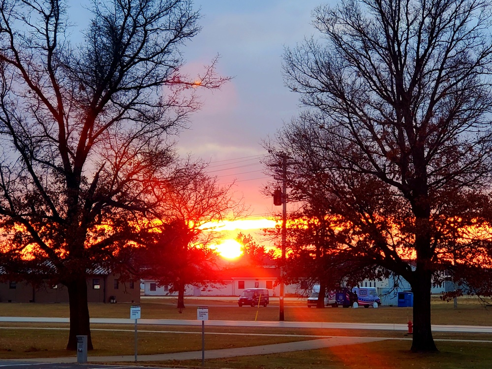 Sunset at Fort McCoy's cantonment area