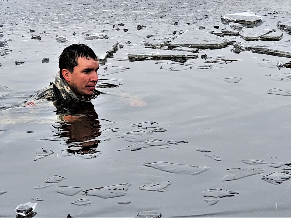 Cold-Weather Operations Course students fight chill factor for cold-water immersion training at Fort McCoy