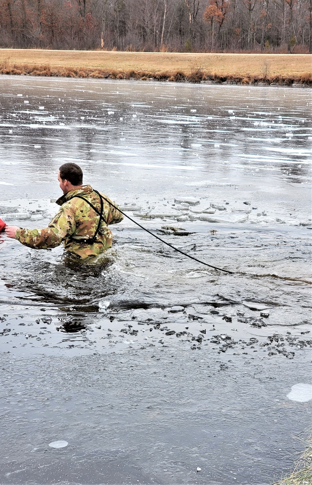 Cold-Weather Operations Course students fight chill factor for cold-water immersion training at Fort McCoy