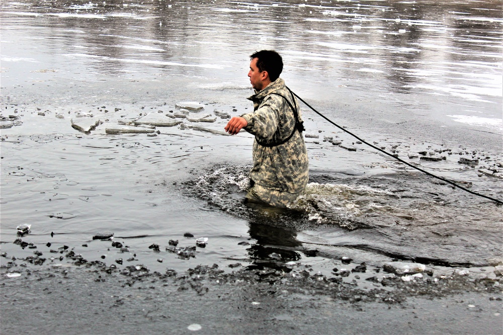 Soldiers participate in cold-water immersion event during CWOC training at Fort McCoy