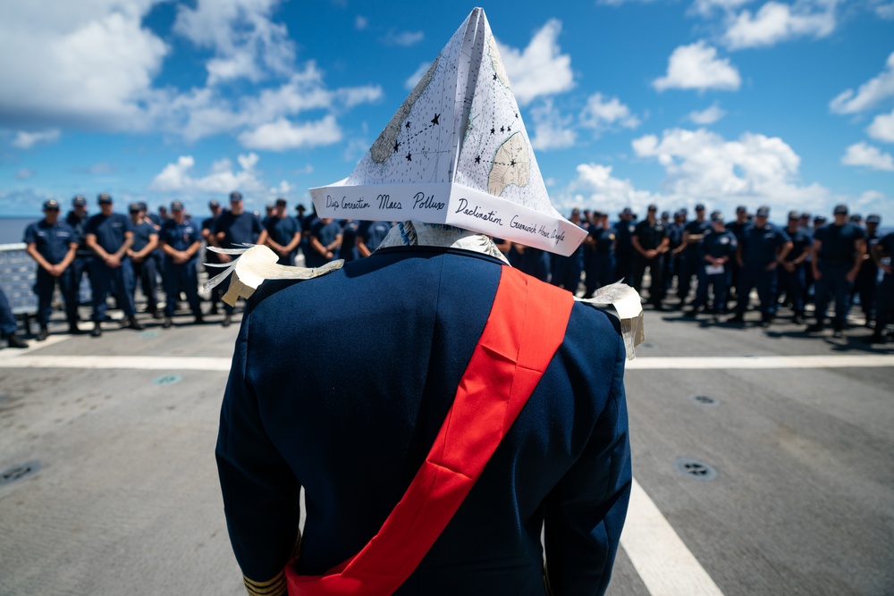 USCGC Waesche performs line crossing ceremony