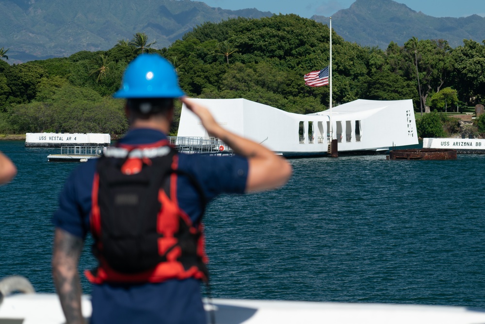 USCGC Waesche departs Pearl Harbor