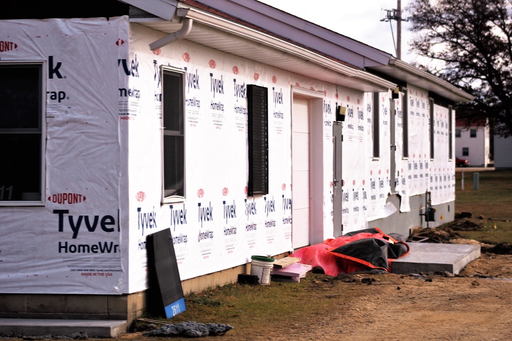 World War II-era buildings under renovation at Fort McCoy