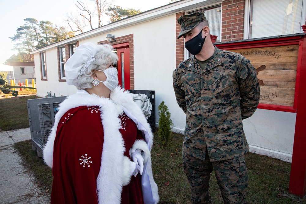 Mrs. Claus brings the Christmas spirit to 10th Marines