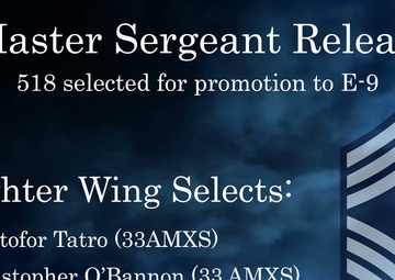 33rd Fighter Wing CMSgt. Promotion Release