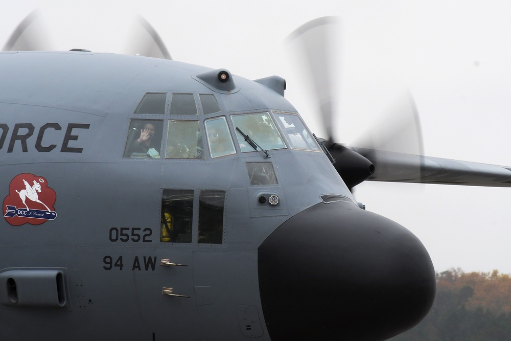 A match made in the heavens: Dobbins couple marries on C-130