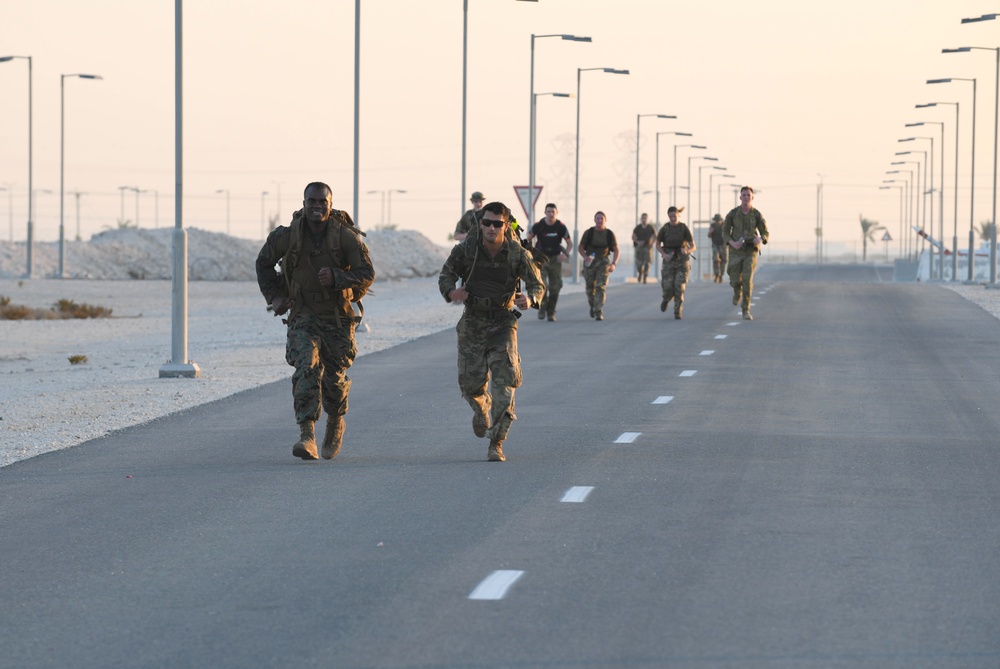 Al Udeid AB coalition forces complete 18.6-mile Norwegian foot march