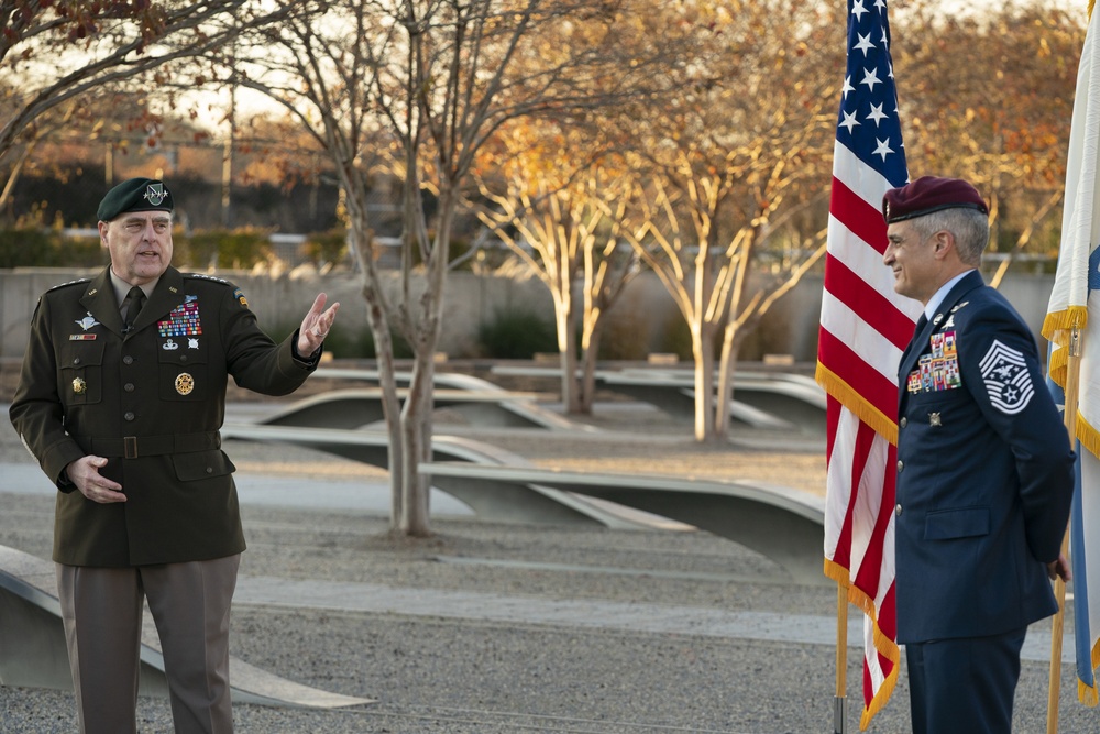 SEAC Ramon &quot;CZ&quot; Colon-Lopez reenlistment ceremony at the Pentagon Memorial