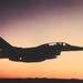 Air Force fighter jet at sunset during early JRTC rotation at Fort Chaffee, AR