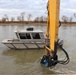 Survey work boat assists hydrodynamic dredge operation