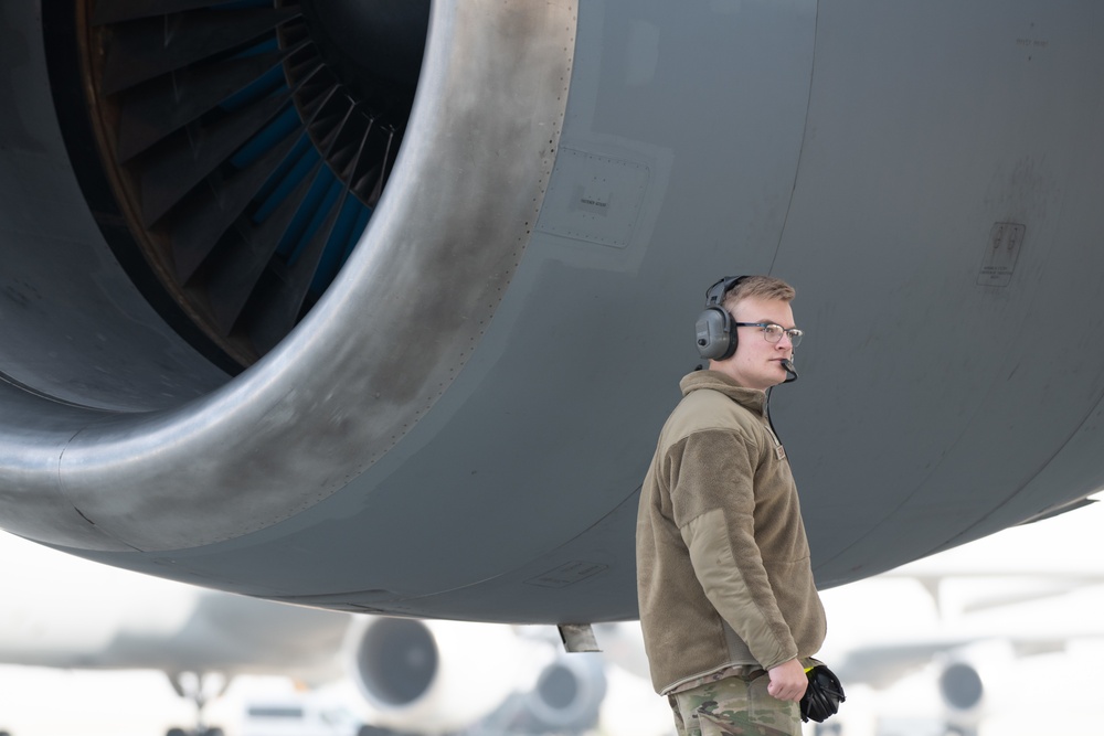 Airmen at Travis AFB flight line