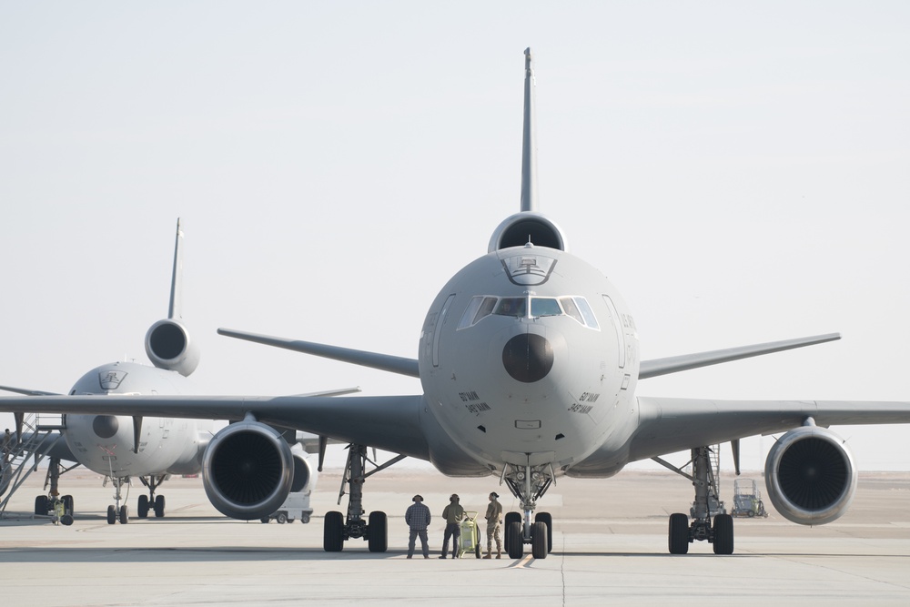 Airmen at Travis AFB flight line