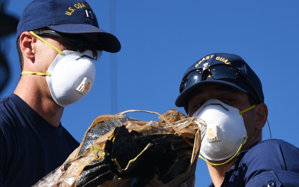 Coast Guard Cutter Active offloads 9,000 lbs. of cocaine; worth an estimated $159M