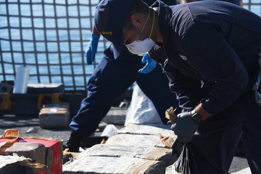 Coast Guard Cutter Active offloads 9,000 lbs. of cocaine; worth an estimated $159M